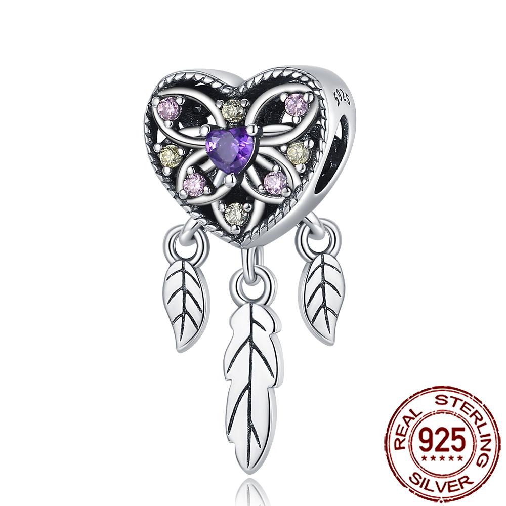 New Charms Copper Dream Catcher Cross Clover Angle Wing Heart Beads Fit Origina Bracelet Necklace Diy Jewelry