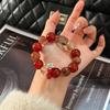 Natural Red Agate Black Gold Super Seven Crystal Beaded Bracelet Women Lucky Charm Jewelry