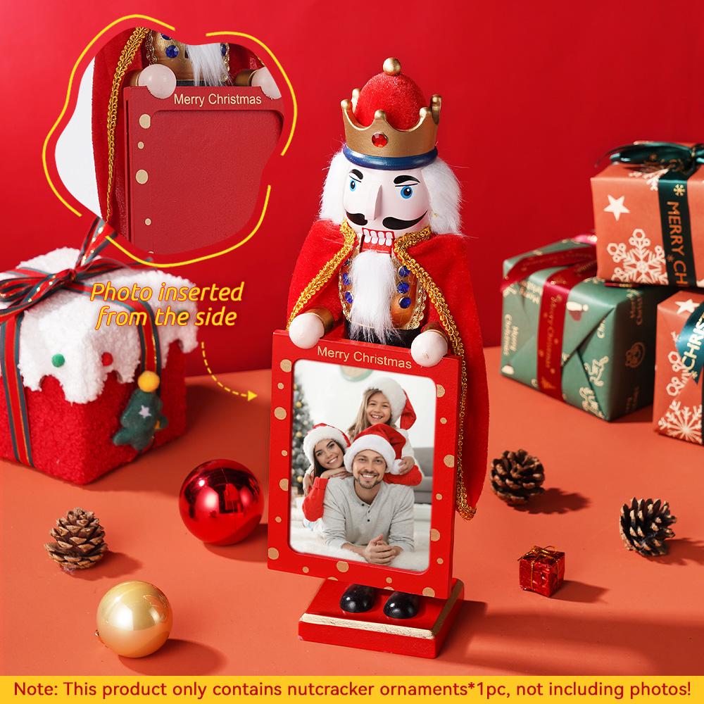 38CM Christmas Nutcracker 5-inch Photo frame puppet Handcrafted Decoration Christmas NewYear Holiday Party Decoration Gift