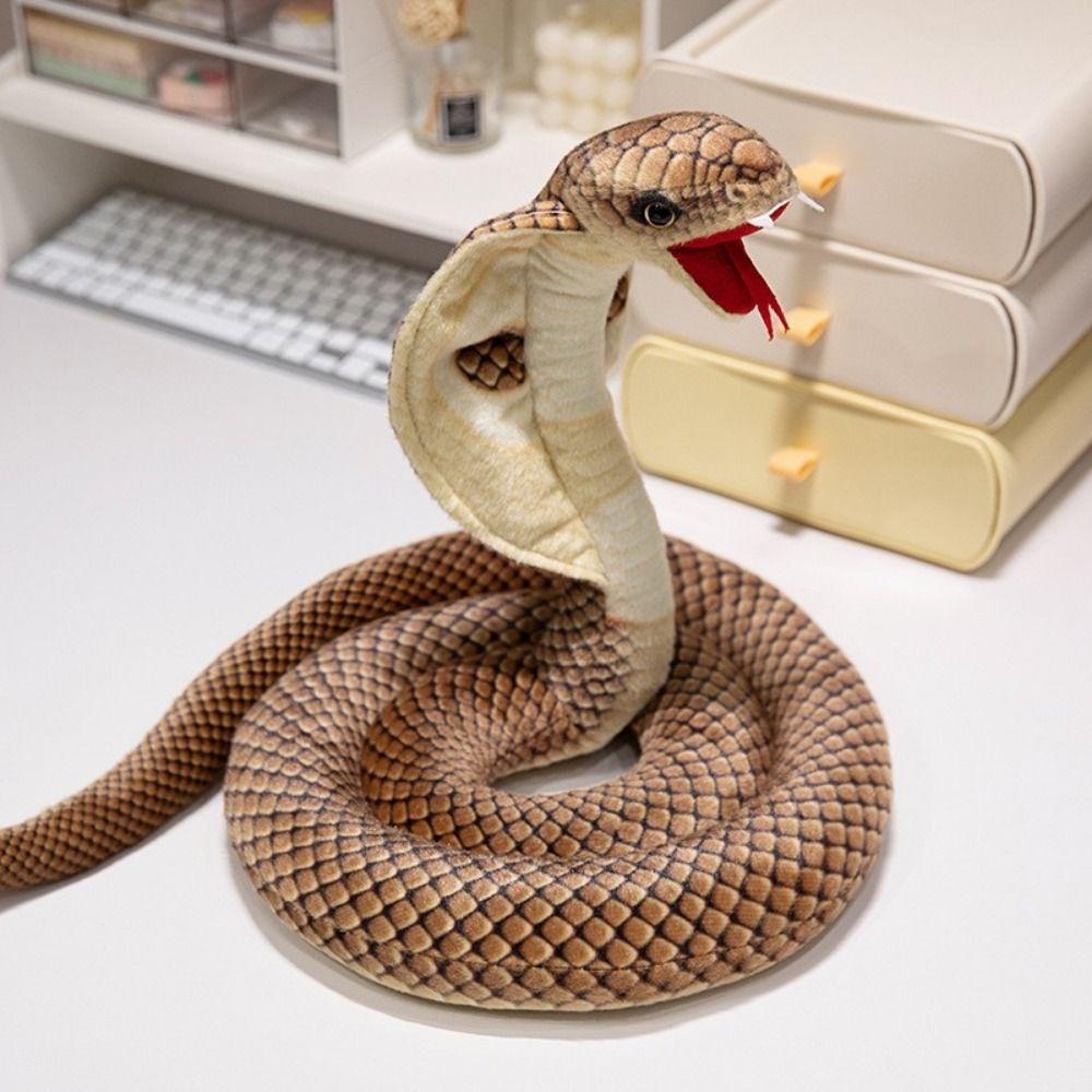 Lifelike Year of The Snake Plush Toy Cobra Snake Stuffed Plush Doll  Car Decor