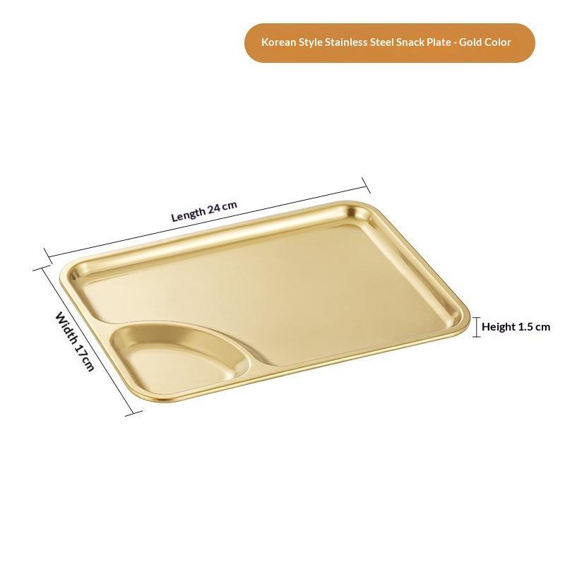 Lightweight Stainless Steel Snack Plate Reusable Food Safe Portable Dish for Travel Camping Picnic BBQ Home Meals