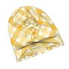 ZLIENSZUS Adult Cottagecore Beanie Hat - Golden Gingham Floral Print Suitable for Layering, Winter Warm for Streetwear & Weekend Outfits, Cozy Fall Fa