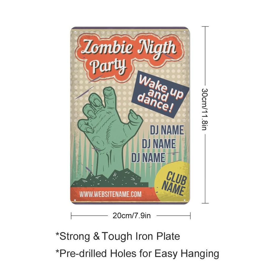 1 Pack Vintage Metal Tin Sign with Rusted Distressed Details for Home Wall Decor, Two Sizes 20x30cm or 30x40cm Available