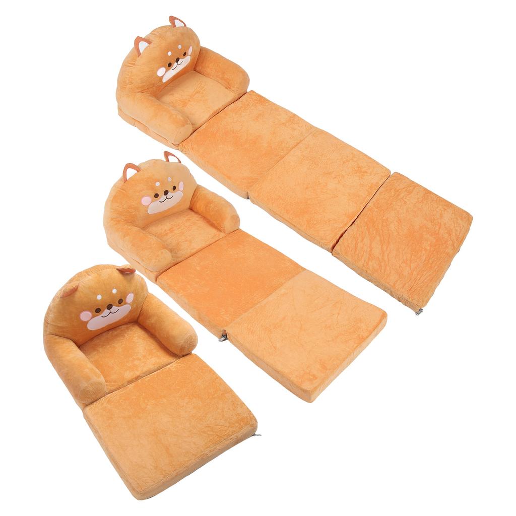 Kids Chair Couch Cartoon Folding Cute Couch Portable Sofa Chair for Home Schools Brown Puppy