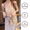 Mädchen Koreanischer Prinzessinnenstil Rüschen Einfach Süß Pyjama Damen Sommer Herbst Träger Mittellang Nachthemd Hauskleidung