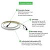 ALITOVE LED-Streifenlicht WS2812B Adressierbarer LED-Streifen Beleuchtungslicht 5050 RGB SMD 1m 144 Pixel Traumfarbe Nicht wasserdicht Weißes PCB DC 5V