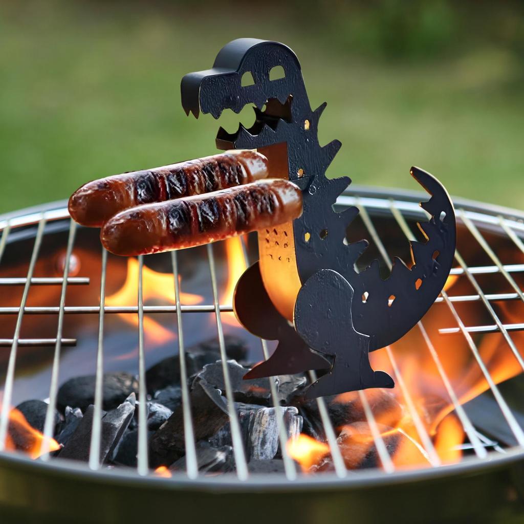 Funny BBQ Sausage Holder Stainless Steel Hot Dog Grill Holder Portable Camping Backpack Rack MonsterSausage Stand For Picnics