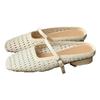 Retro Woven Thick Heel with Half Slippers for Women's 2025 Summer New Outer Wear and Inner Height-increasing Cool Slippers