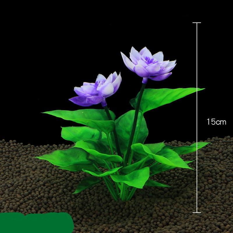 Horseshoe Craft Fake Aquatic Plants Aquarium Fish Ficus Lotus Silk Flower Gift Simulation Plastic Tank Decoration