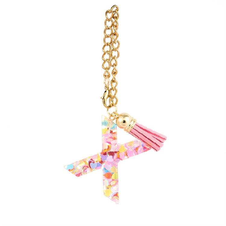 Personalized Letter Chain for Water Cup Stylish Initials Chain Water Bottle Handle Pendant Colorful Keychain for Women