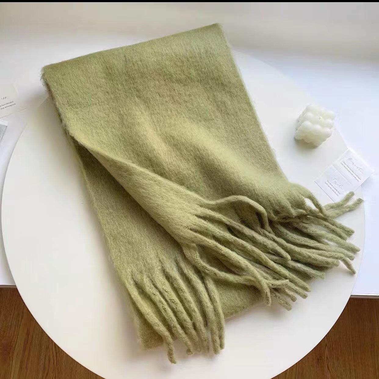 Dames Sjaal Winter Warm Dikke Sjaal Wraps Mode Effen Kleur Pashmina Sjaals Lange Kwastjes Hijab Stola's Bufanda Kasjmier 190x38cm