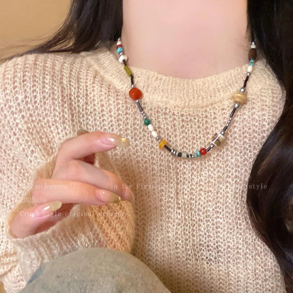Ins Wind Pearl Necklace Design Collarbone Chain Love Pendant Jewelry
