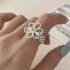 Geometric Handmade Irregular Flower Open Rings For Women Fashion New Jewelry Gift Party Daily Wholesale Anillos