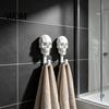 Bohrloser Wandhaken 2 Stück Nach oben, 3D-gedruckte Totenkopf-Design-Haken, Bohrende Dekorative Halterung Aufhänger, Wasserdichter Badezimmer-Aufbewahrungshaken für Handtücher Hüte