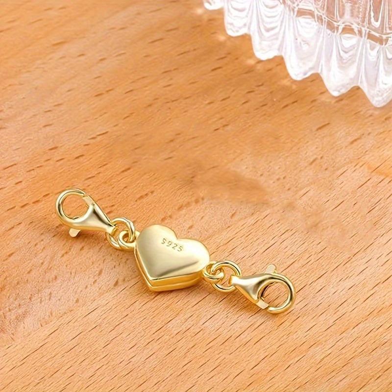 1pc Heart Magnetic Jewelry Connector Clasp Magnetic Necklace Clasp and Closure Double Chain Necklace Lobster Clasp золотистый
