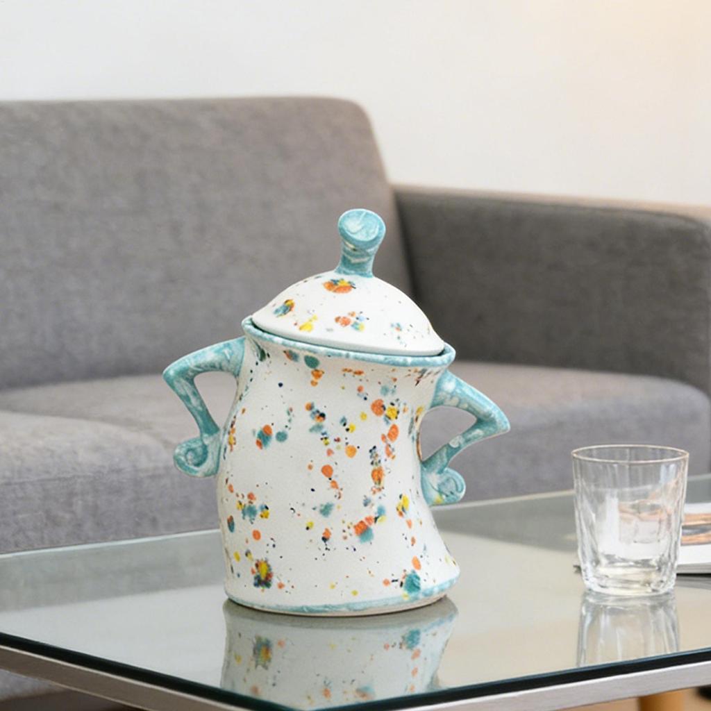 Canister with Attitude Resin Hands-on-Hips Candy Container Forked Waist Jar with Lid for Home Office Apartment Kitchen