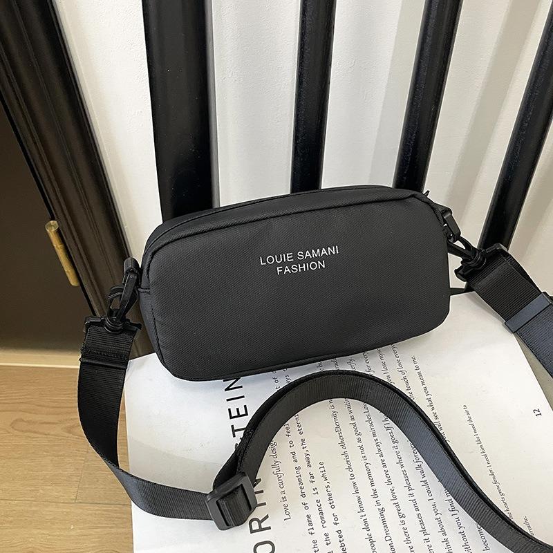 

Повседневная маленькая квадратная сумка, мужская и женская сумка-чехол для очков, нишевая сумка через плечо, модная сумка-мессенджер, сумка для мобильного телефона. чёрный