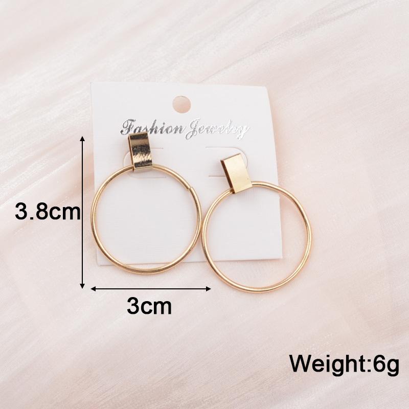 New Exaggerated Twist Metal Dangle Earrings for Women Gold Color Punk Fashion Female Hanging Earrings Boho Geometry Ear Zircon