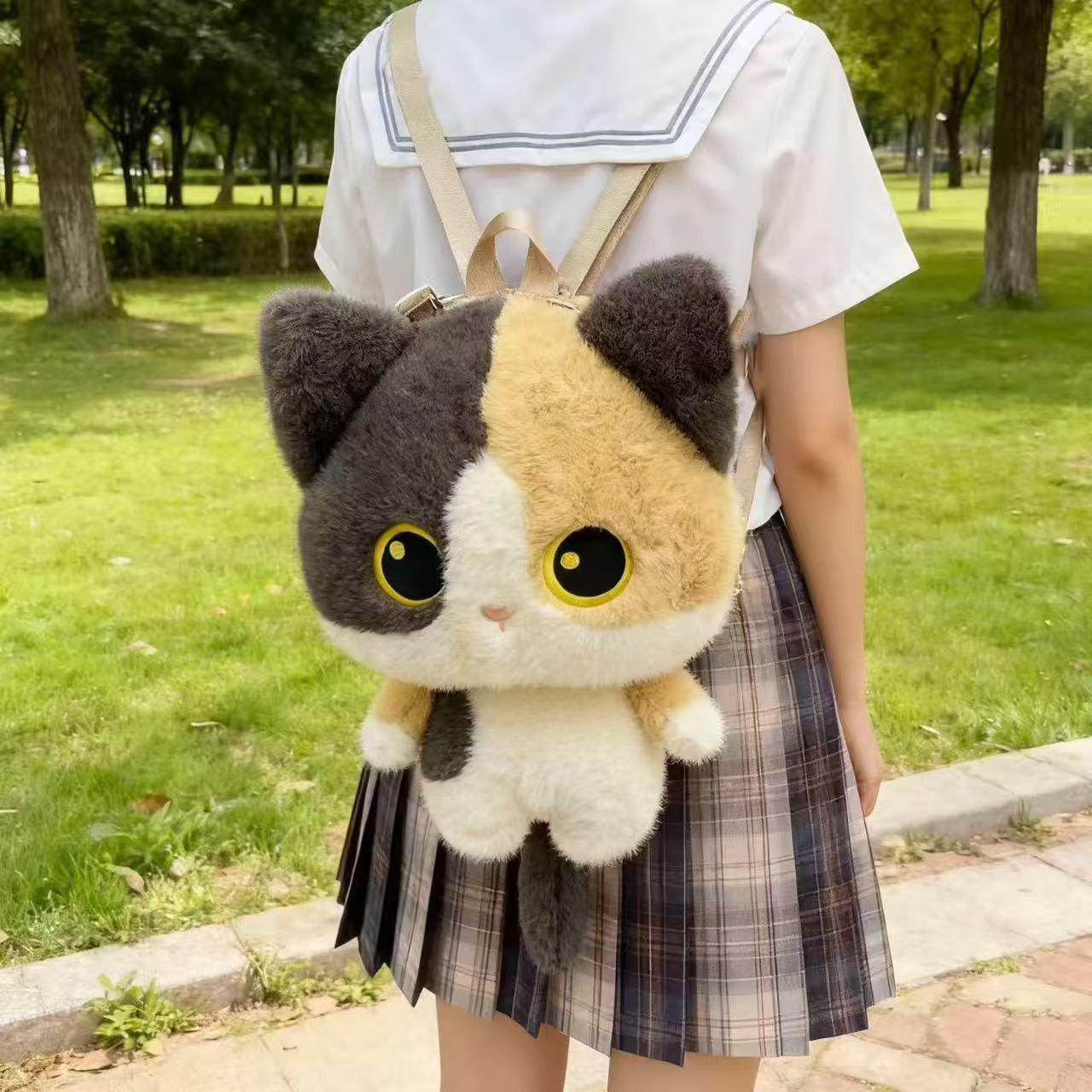 Calico Cat Plush Toy Backpack - Cute & Versatile Children s Bag Siamese Cat