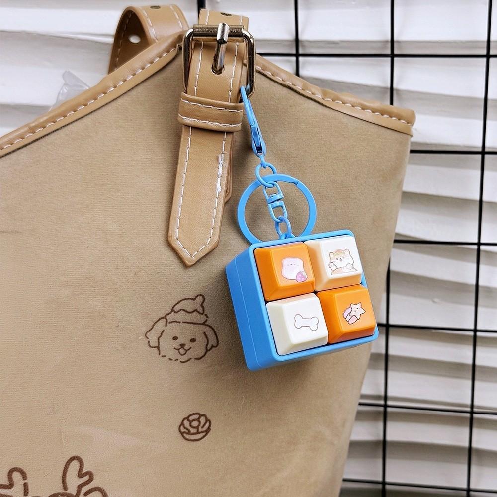 Keys Button Finger Keyboard Caps Cartoon Squeeze Music Keychain Relaxing Fidget Keychain