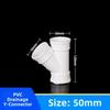Y-Shaped 3-Way Drainage Pipe Fittings White Drain Pipe Joint  Pipeline Accessories