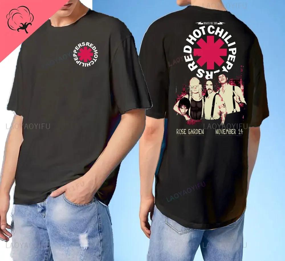 ZheXiong TEE 2024 Nieuwe Aankomst Red Hot Chili Heren T-shirt Peppers Heren Dubbelzijdig Bedrukte T-shirts Hoge Kwaliteit Korte Mouw Tee Harajuku Tops XL