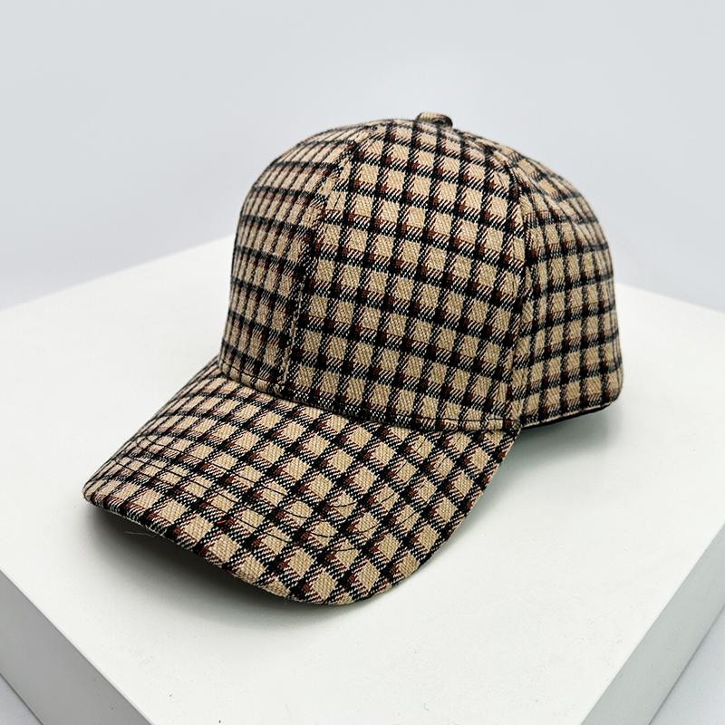 Baseball Color Contrast Blocking Houndstooth Check Women Men Her Him For Fresh Caps Peaked Hats Sunshade Versatile Breathable Outdoor Snapback