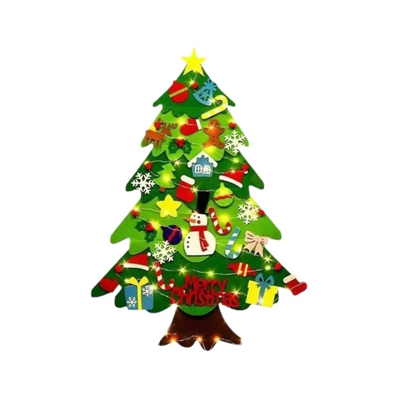 Childrens Educational Felt Christmas Tree for Kids and Toddlers Wall Decoration For Home Classroom Party
