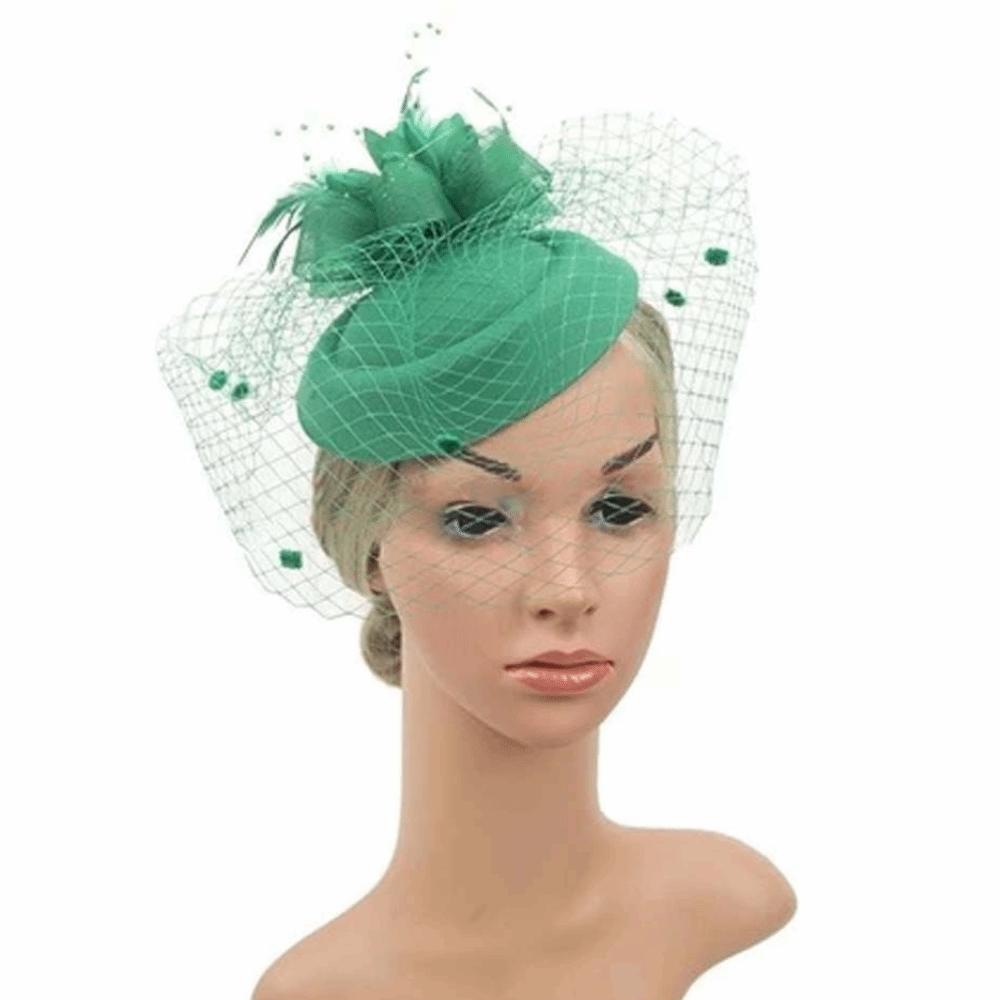 Bride Headdress Mesh Fascinator Hat Sinamay Feathers Party Mesh Hair Band Dance Show