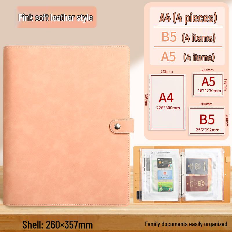 A4 Familien Dokumentenaufbewahrungstasche für Urkunden & Reisepässe, Reißverschluss