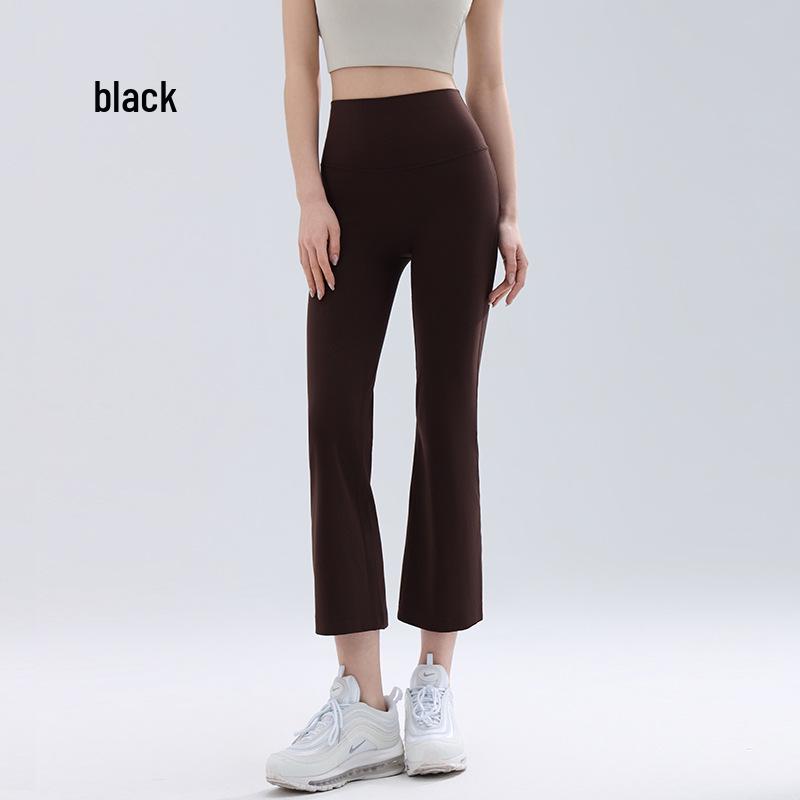 

LU Women s High-Waisted Butt-Lifting 3/4 Flare Yoga Pants - Petite, Summer Thin, Versatile for Outdoor Activities & Fitness L for 115-130 jin