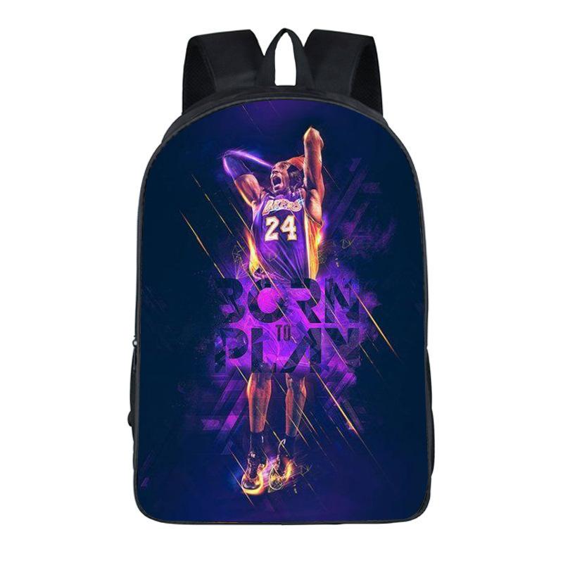 Nba Kobe Basisschool en Middelbare School Schooltas, Rugzak voor Jongens en Meisjes, Rugzak met Dubbele Rits en Grote Capaciteit