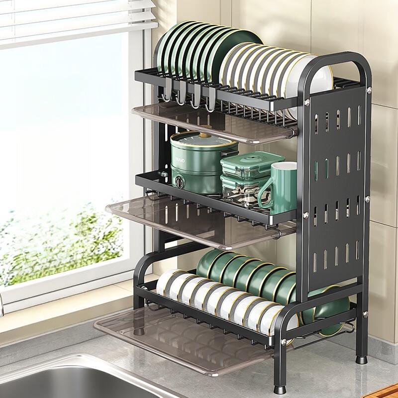 Multifunctional Carbon Steel Kitchen Dish Drying Rack