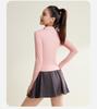 Juyi Hall Colorblock Slim Fit Yoga Jacket with Thumb Holes - Autumn/Winter Fitness Top