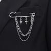Edgy Chain Pin Adornement Unique Badge Pin Stylish Brooches Accessory for Women