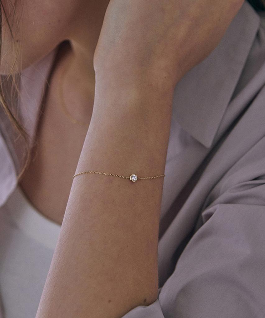 Akarki 14K Classic Bezel Stone Bracelet