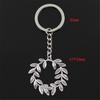Fashion Olive Branch Wreath 41x36mm Pendant 30mm Key Ring Chain Bronze   Men Car Gift Souvenirs Keychain