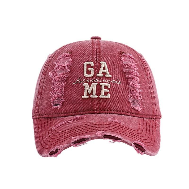 Casquette de baseball à broderie de lettres pour grande circonférence de tête pour femmes, polyvalente pour le printemps et l'été, sommet doux, large bord, casquette à visière pour hommes