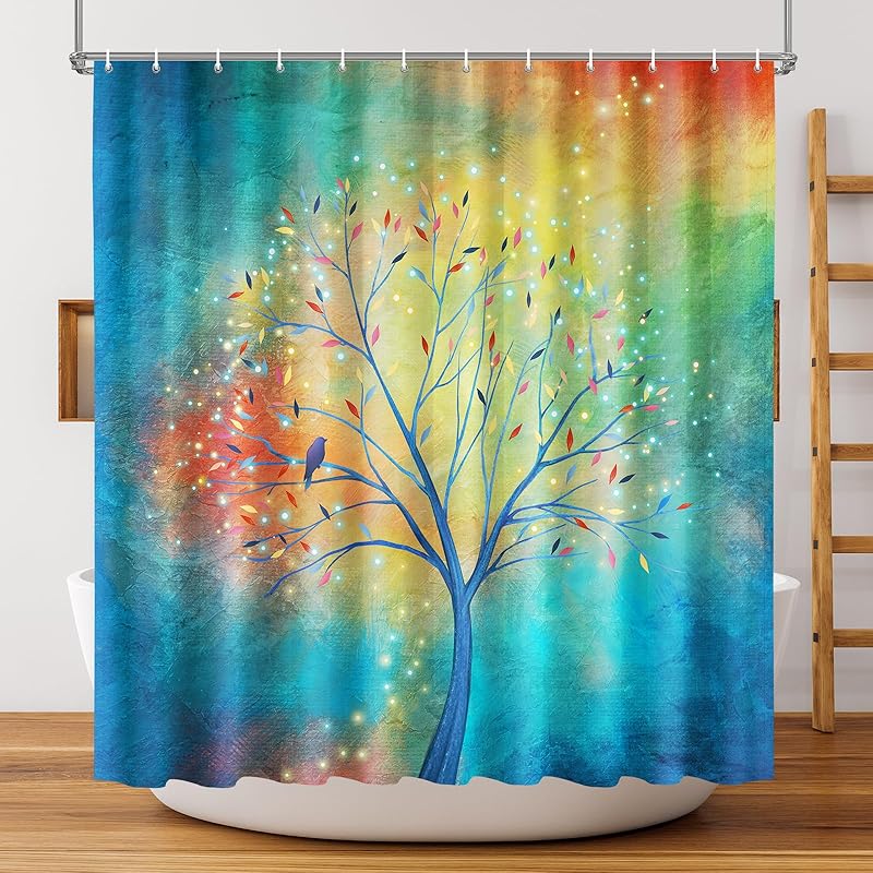 Vimorco Flower Butterfly Shower Curtain, Black Shower Curtains for Bathroom, Waterproof Quick-Dry Polyester Fabric Flower Shower Curtain, Floral Bath