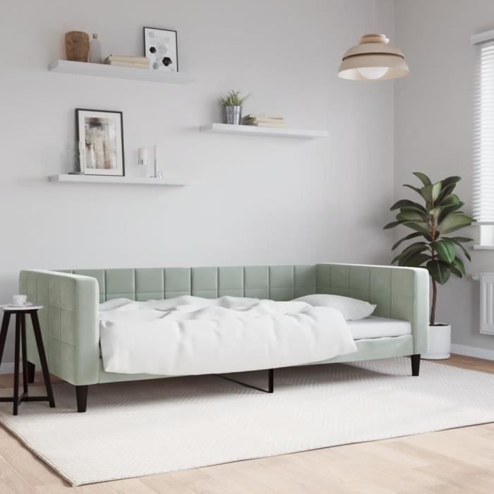 VidaXL Daybed Light Grey 100x200 Cm Velvet 354015