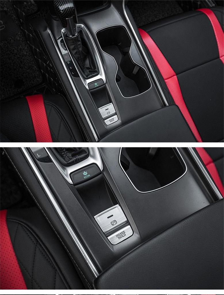 2Pcs Aluminum P Gear BRAKE HOLD Button Cover Trim For Honda Accord 2018-2019 Red