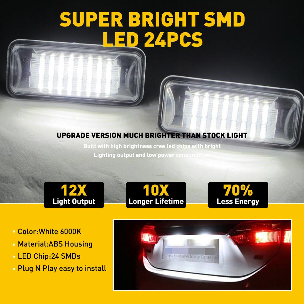 2Pcs LED License Number Plate Light Bulb CANBUS 6000K White for For Subaru Forester Impreza 2013-2020  For Scion FR-S 2013-2016