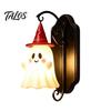 Festliche Eingangshalle Dekoration Niedliche Geist Wandleuchte, Zaubererhut Lampe, Dekorative Warmweiße Aufputzlampe Halterung für Halloween Haus Flur Schlafzimmer
