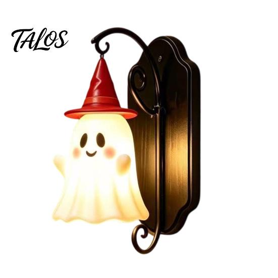 Festliche Eingangshalle Dekoration Niedliche Geist Wandleuchte, Zaubererhut Lampe, Dekorative Warmweiße Aufputzlampe Halterung für Halloween Haus Flur Schlafzimmer