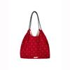 Korean large-capacity polka dot canvas bag, new lazy style commuter shoulder tote bag, niche versatile underarm bag