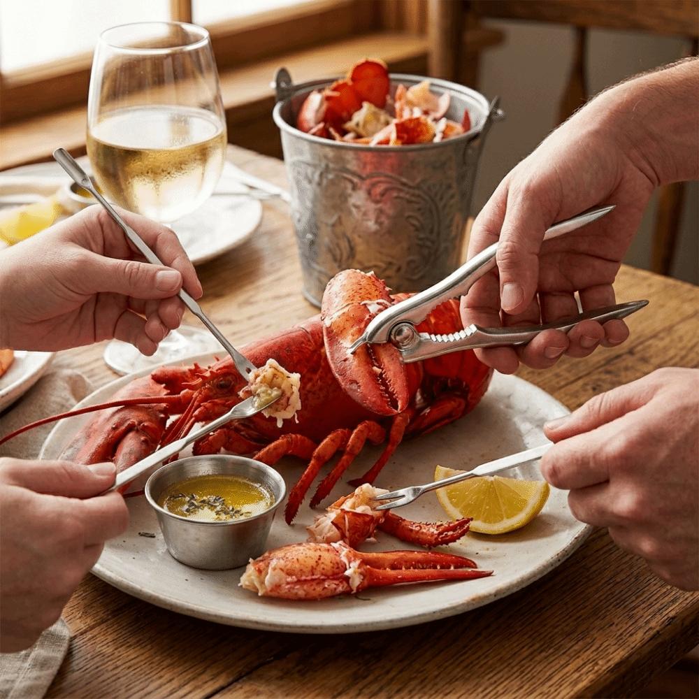 3Pcs Durable Seafood Utensil Hard Texture Crab Pick Food Grade Crab Fork Catering Use