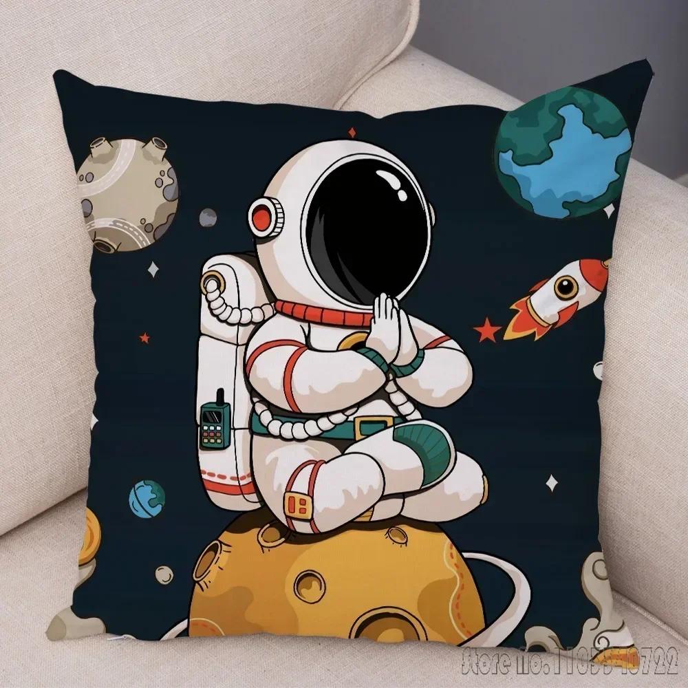 Аниме Мультфильм Астронавты Космическое Небо Наволочка Плюшевая Наволочка Чехол Наволочка Наволочки Вечеринка Диван Домашний Декор 45x45см Детский Подарок 45x45cm
