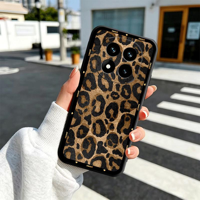 Fashion Sweet Leopard Print Soft Phone Case for Xiaomi Redmi Note 12 13 14 15 Pro Plus 11 12S 11S 11T 10 4G Black Cover Back She