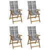 Day and Night - Day and Night Reclining Garden Chairs 4 Pcs Solid Acacia Wood Cushions