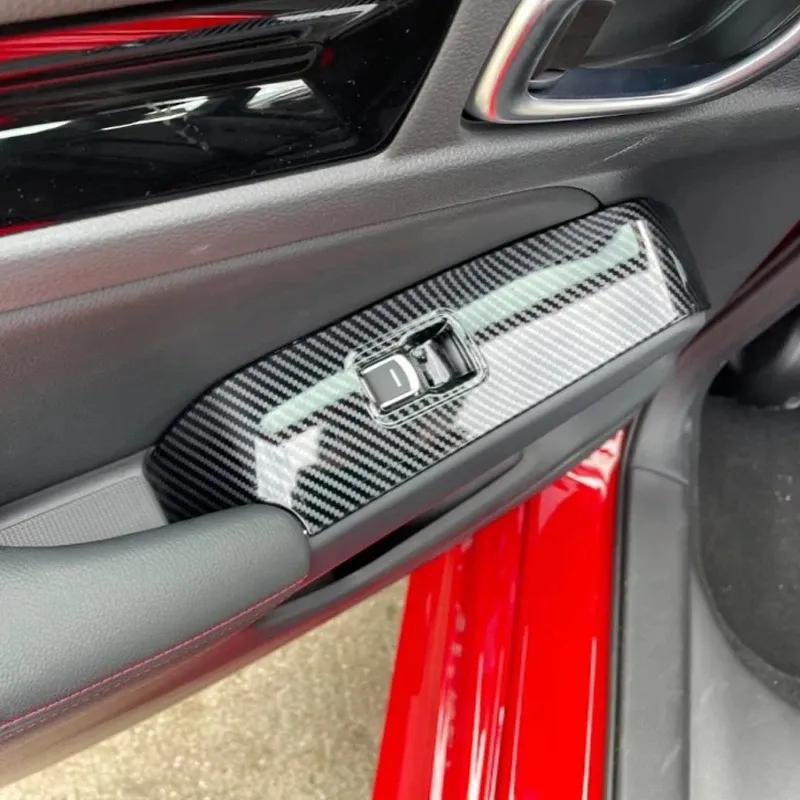 LHD RHD For Honda Civic 11th Gen   ABS Car Window Glass Lift Switch Button Panel Armrest Trim Cover Interior Accessories